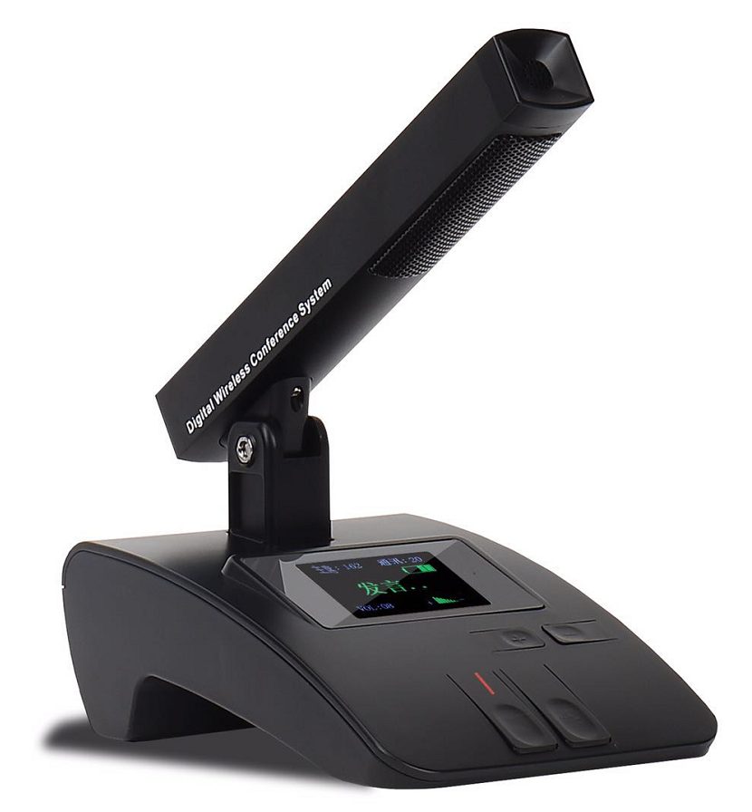 ميكروفون مؤتمرات لاسلكي من نوع COUDUS Desktop Array - UHF - FSK - شاشة TFT 2.4 بوصة - أولوية الرئيس