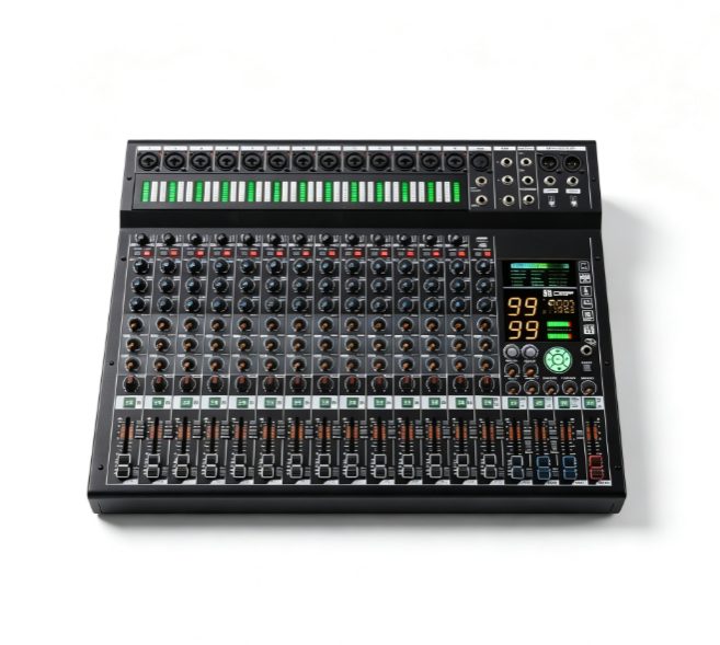 tekong COUDUS 16-Channel Mixing Console - DSP Effects - USB Audio - 3-Band British EQ - 60mm Faders