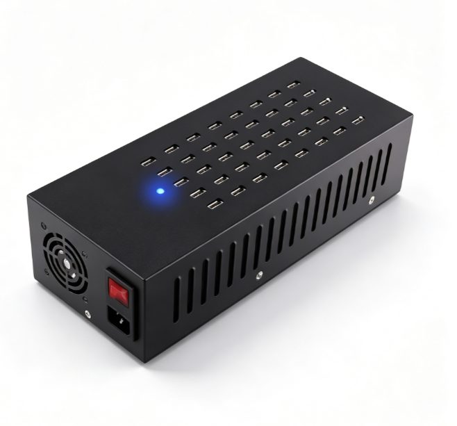 Tekong dedicated battery charging case, 30-bay intelligent charging management for conference system NiMH rechargeable batteries