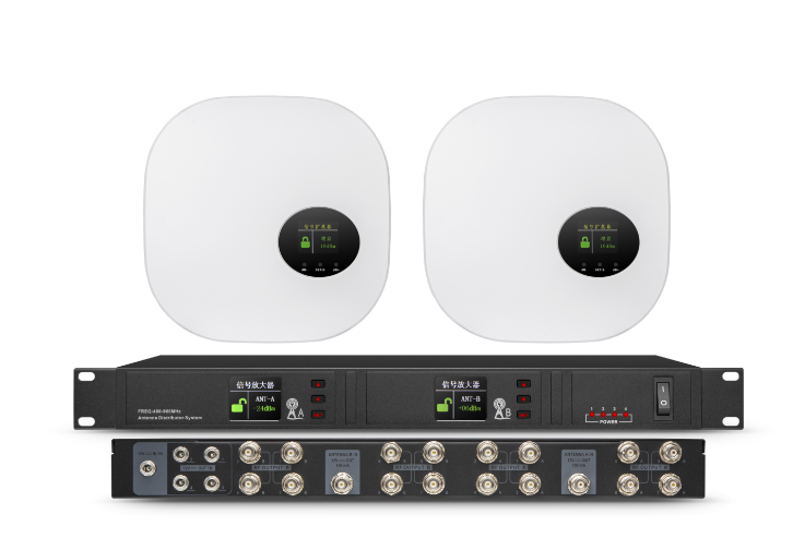  COUDUS，Tekong 16-channel wideband antenna signal distributor with antenna panels and booster, 2-inch TFT display, 16 BNC outputs