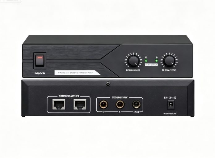 Tekong COUDUS Infrared Wireless Audio Receiver - Aluminum Panel - Dual Channel - 2×RJ45 Sensor Inputs - 3×6.5mm Audio Outputs